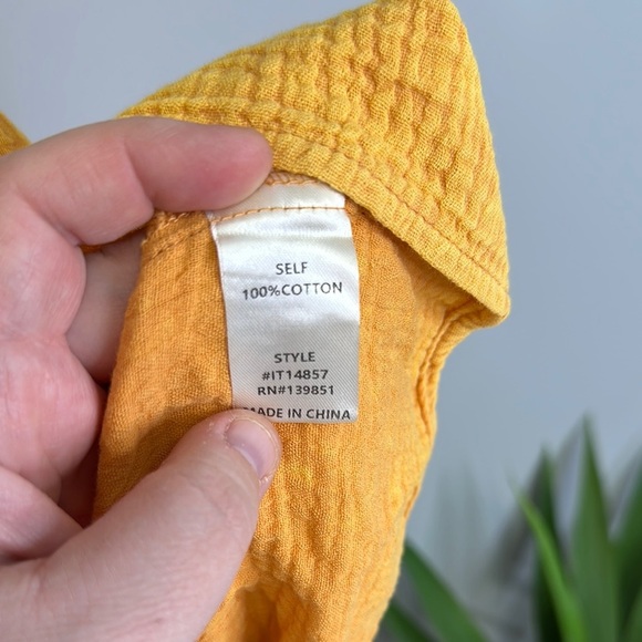 Yellow Tank Top Vibrant Lightweight Ruched - ODDI - Picture 7 of 7